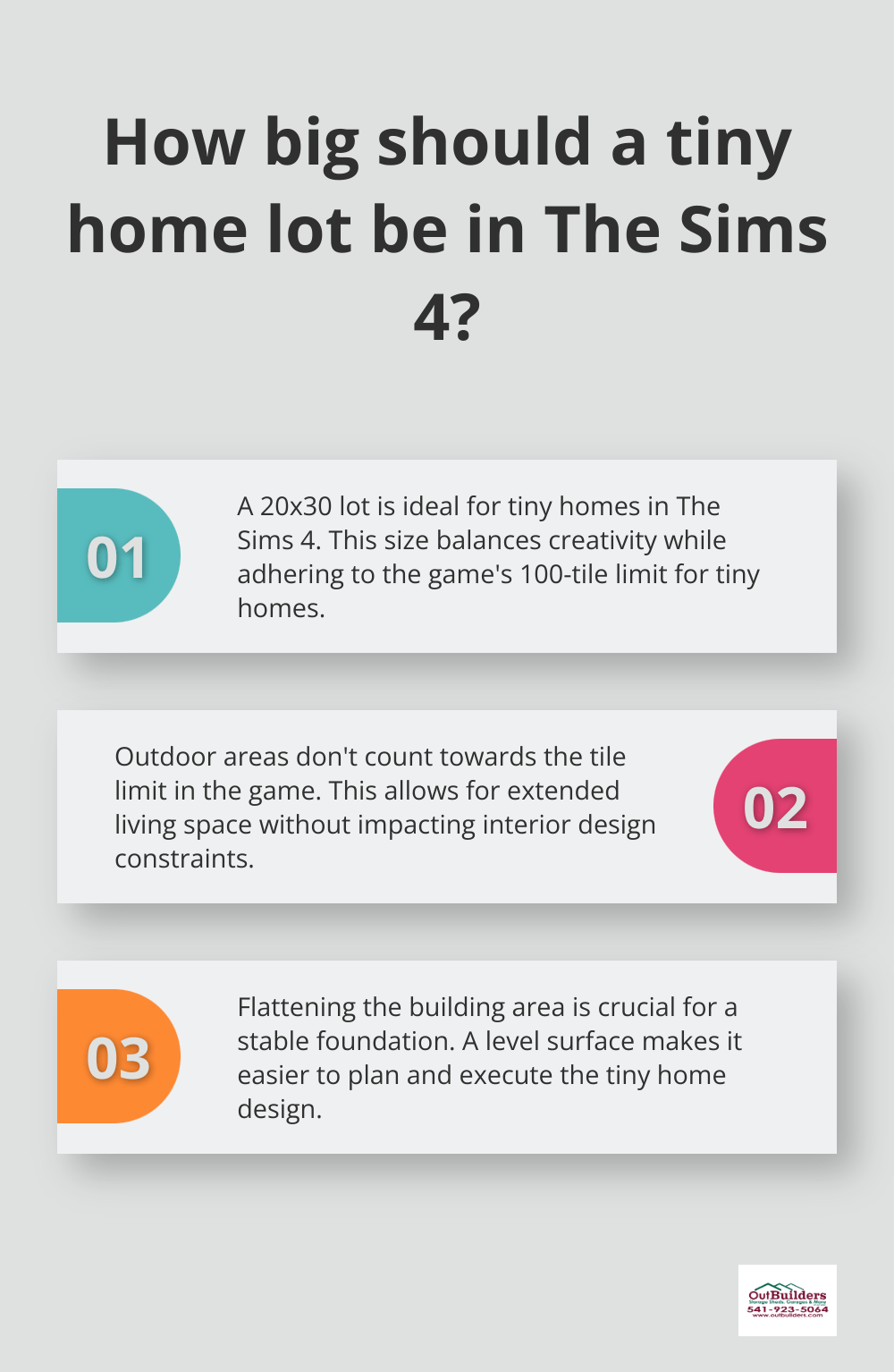 Infographic: How big should a tiny home lot be in The Sims 4? - modern tiny home sims 4